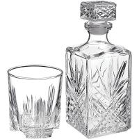 Bormioli Rocco Selecta Garrafa/Copos Uísque 1L/285Ml Vidro Transp 7Pç Lapidado - 1