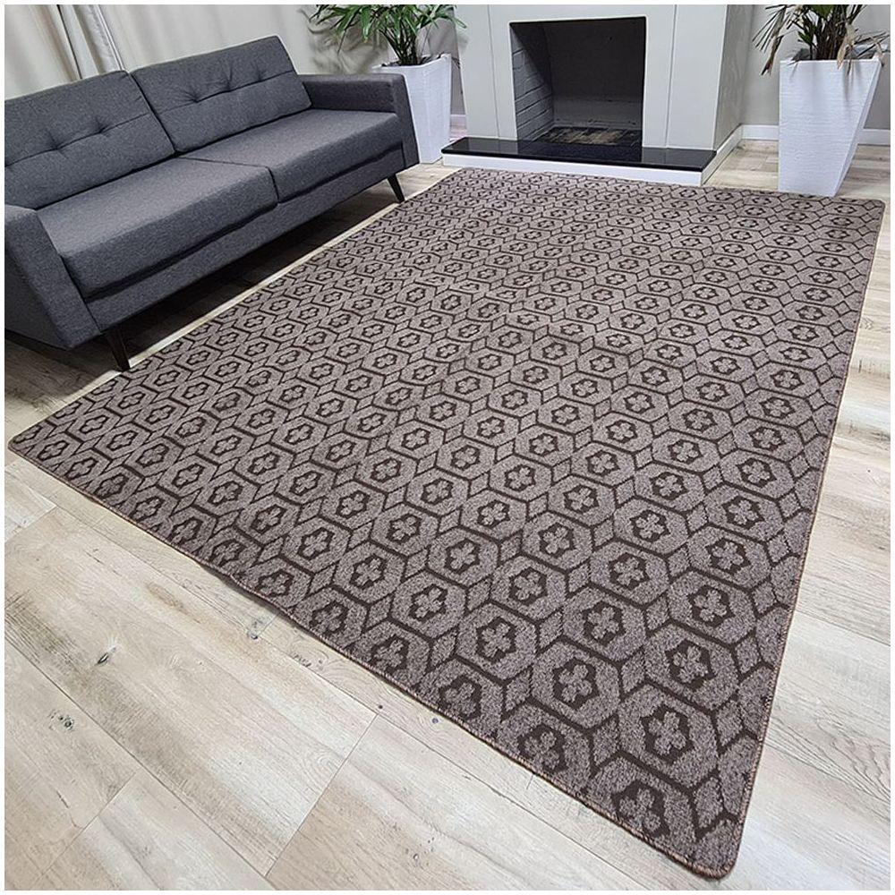 Tapete Carpete Sala Quarto Elegante Geométrico 1,50 X 2,00 Titulo Cor Marrom - 4