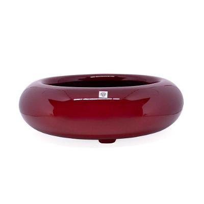 Vaso Bacia Decorativo Redondo Vermelho Lira M 13X40cm