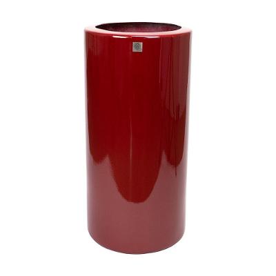 Vaso Decorativo Cilindro Vermelho Lira 89X34cm