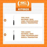 Kit - Jogo De Faca E Garfo Ipanema 48 Peças Em Aço Inox Cabo Preto Ptop - Tramontina - 2