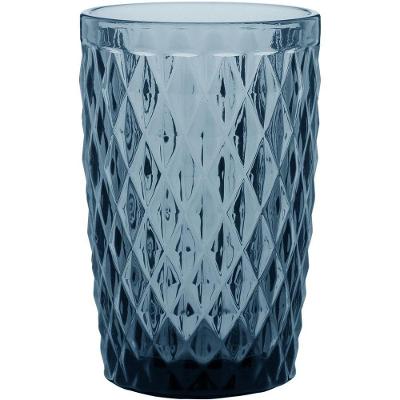 Copo Long Drink 12X8X8Cm 370Ml Vidro Azul 6Pç