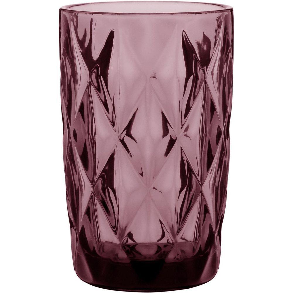 Copo Long Drink 13X8X8Cm 370Ml Vidro Rosa 6Pç - 1