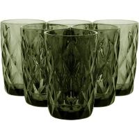 Copo Long Drink 13X8X8Cm 370Ml Vidro Verde 6Pç