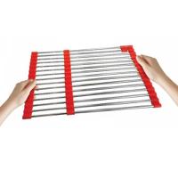 Escorredor Esteira Inox Louça Cozinha Pia Flexivel Extensivel Multiuso Silicone Dobravel Compacto - 8