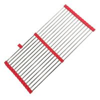 Escorredor Esteira Inox Louça Cozinha Pia Flexivel Extensivel Multiuso Silicone Dobravel Compacto - 9