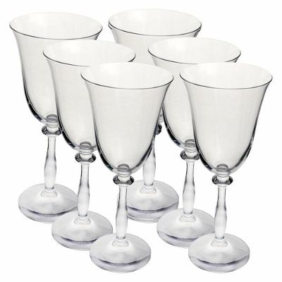 Jogo De Taças Para Vinho Tinto Em Cristal Angela Com 6 Peças 250Ml Crystalex