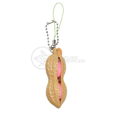 Chaveiro Amendoim Anti Stress de Apertar Sensorial Relaxa