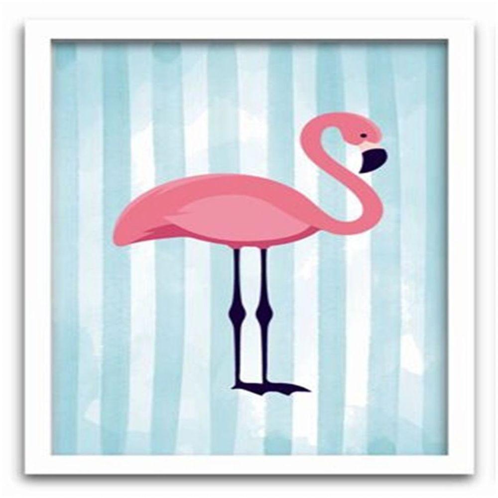 Conjunto Quadros Decorativos 3 Peças 40X60 Flamingo Abacaxi Titulo Moldura Branca - 4