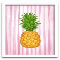 Conjunto Quadros Decorativos 3 Peças 40X60 Flamingo Abacaxi Titulo Moldura Branca - 3