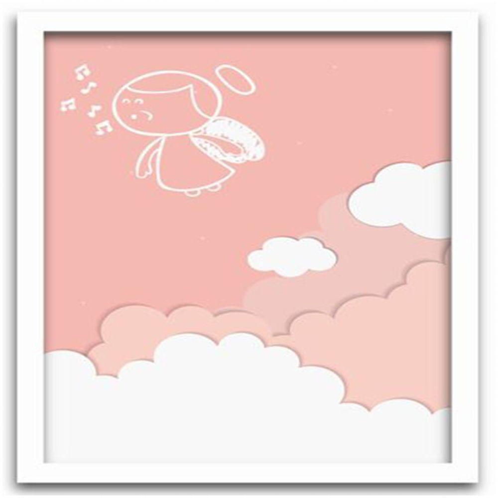 Conjunto Quadros Decorativos 2 Peças 40X60 Menina Anjo Titulo Moldura Branca - 3