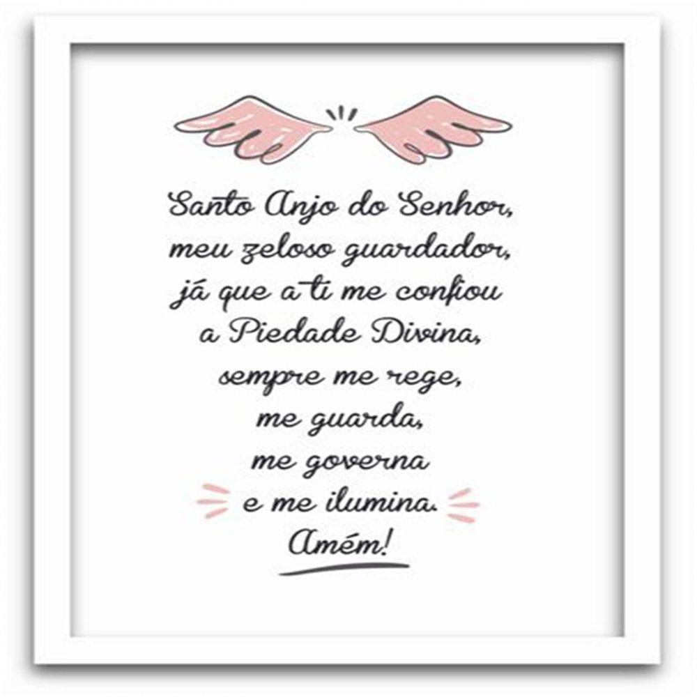 Conjunto Quadros Decorativos 2 Peças 40X60 Menina Anjo Titulo Moldura Branca - 4