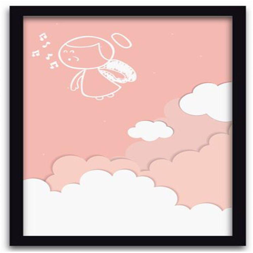 Conjunto Quadros Decorativos 2 Peças 40X60 Menina Anjo Titulo Moldura Preta - 3