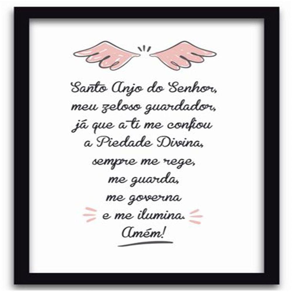 Conjunto Quadros Decorativos 2 Peças 40X60 Menina Anjo Titulo Moldura Preta - 4