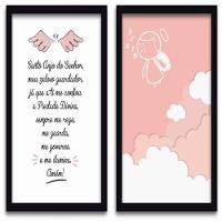 Conjunto Quadros Decorativos 2 Peças 40X60 Menina Anjo Titulo Moldura Preta - 1
