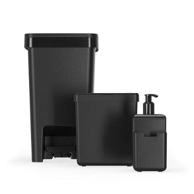 Kit Single Cozinha 3 Peças Plástico Cor Preto Linha Single Coza Preto
