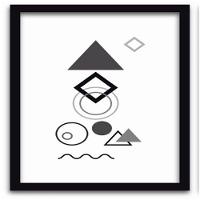 Conjunto Quadros Decorativos 3 Pçs 40X60 Formas Geométricas Titulo Moldura Preta - 5