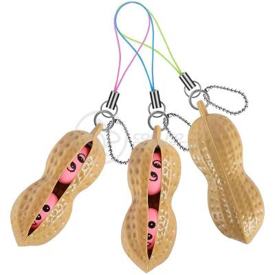 Chaveiro Amendoim Anti Stress de Apertar Sensorial Relaxa