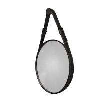 Espelho Decorativo Fine 55cm Com Alça Em Couro Cor:preto - 8
