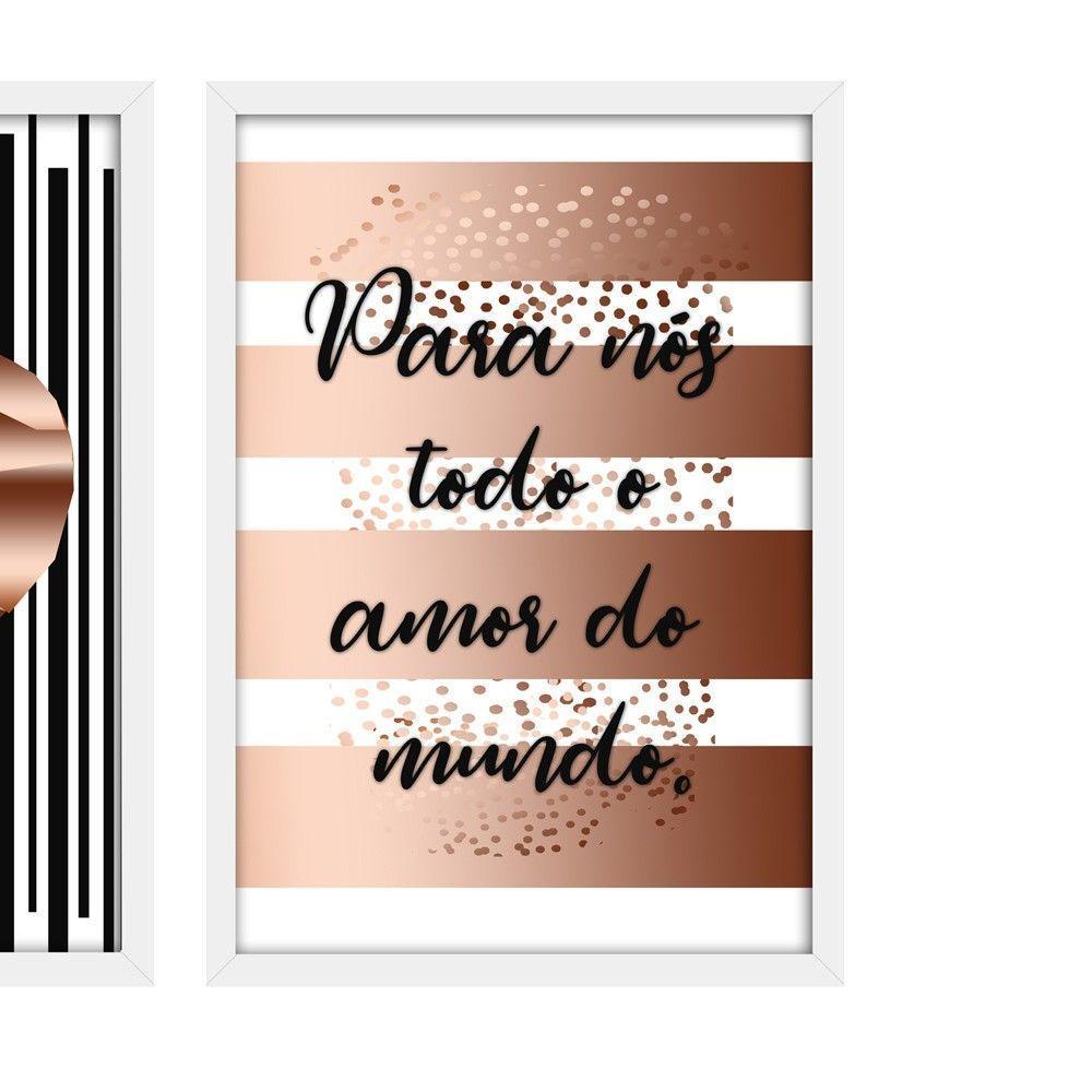 Kit 03 Quadross "Todo Amor" 43X33X1Cm - 4