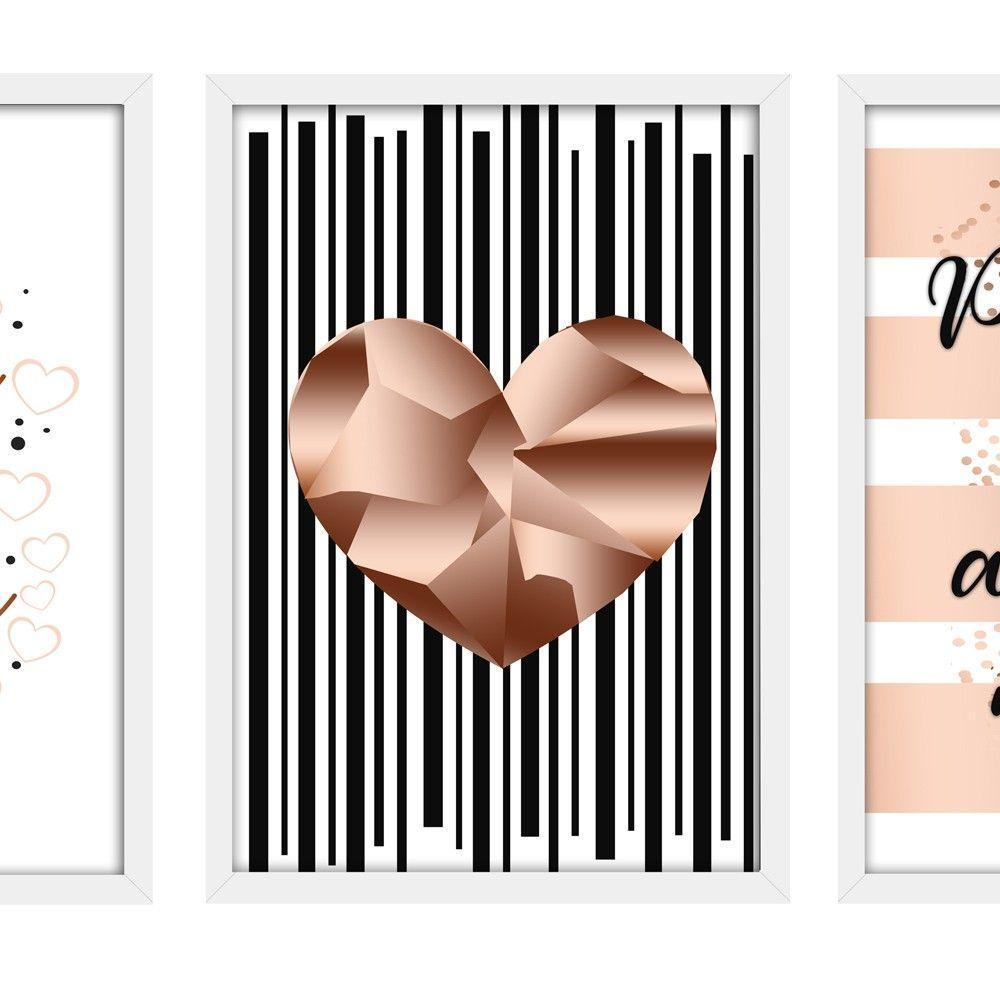 Kit 03 Quadross "Todo Amor" 43X33X1Cm - 6