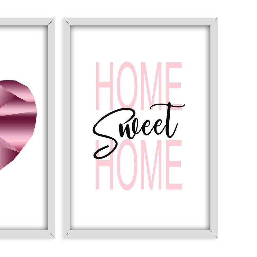 Kit 03 Quadross "Pink Heart" 43X33X1Cm - 3