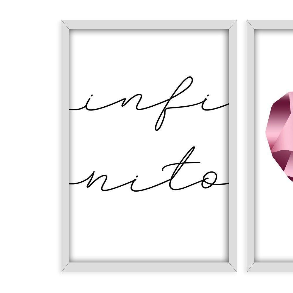 Kit 03 Quadross "Pink Heart" 43X33X1Cm - 5