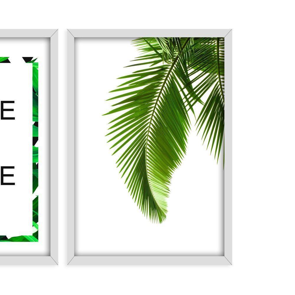 Kit 03 Quadross "Folhagem Home Sweet Home" 43X33X1Cm - 4