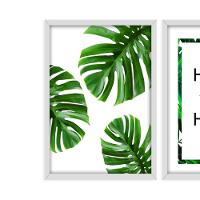 Kit 03 Quadross "Folhagem Home Sweet Home" 43X33X1Cm - 5