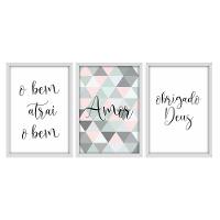 Kit 03 Quadross "Frases Amor" 43X33X1Cm - 1