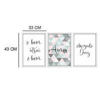 Kit 03 Quadross "Frases Amor" 43X33X1Cm - 2