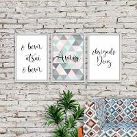 Kit 03 Quadross "Frases Amor" 43X33X1Cm - 3