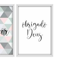 Kit 03 Quadross "Frases Amor" 43X33X1Cm