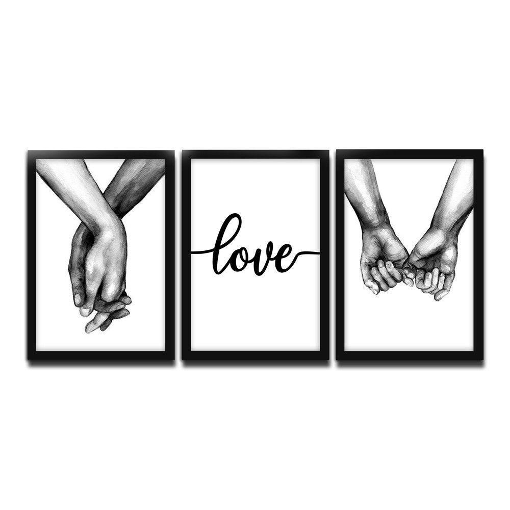 Kit 03 Quadross "Mãos Dadas" 43X33X1Cm - 1