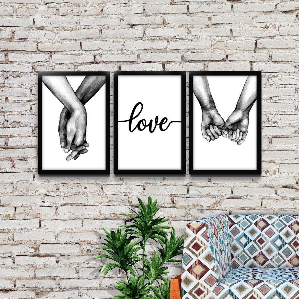 Kit 03 Quadross "Mãos Dadas" 43X33X1Cm - 4