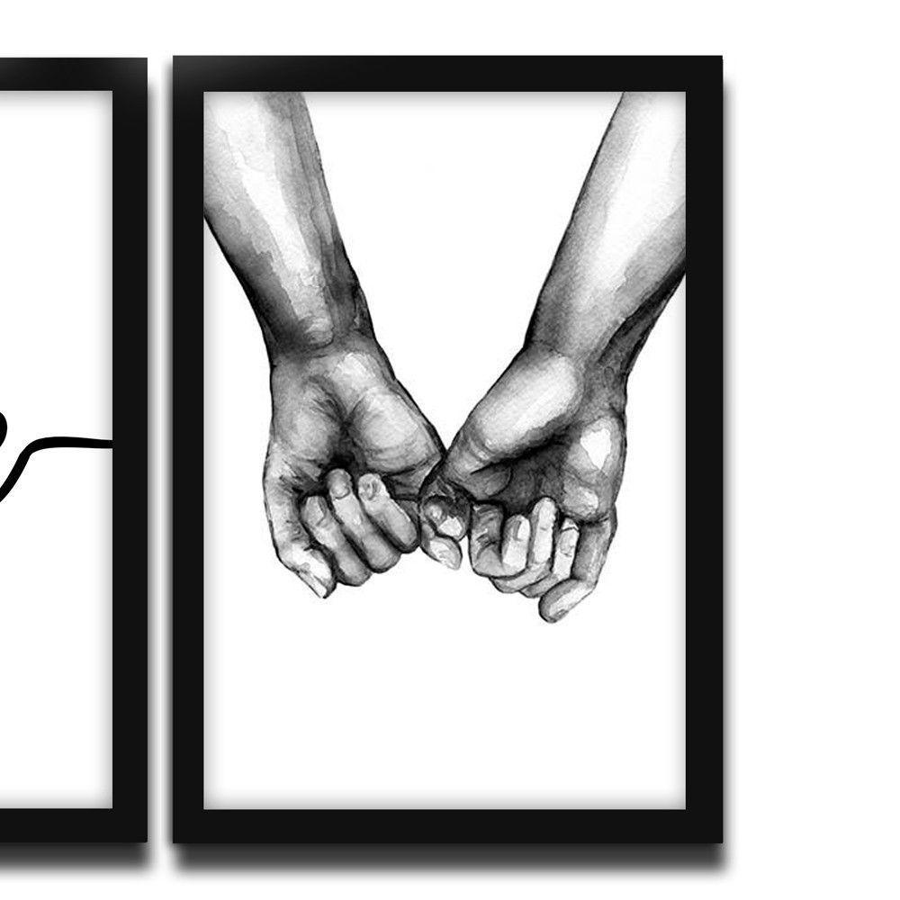 Kit 03 Quadross "Mãos Dadas" 43X33X1Cm - 6