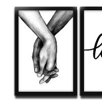 Kit 03 Quadross "Mãos Dadas" 43X33X1Cm - 5