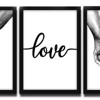 Kit 03 Quadross "Mãos Dadas" 43X33X1Cm - 7