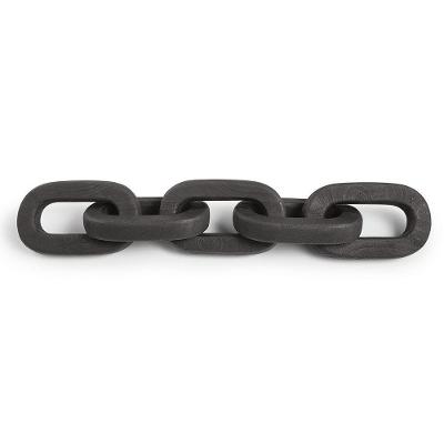 Enfeite "Corrente Elo" Em Poliresina Preto 8,5X52Cm