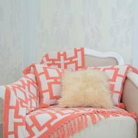 Kit De Xale Com Almofadas Sthella Geométrico Laranja 04 Peças Fio Mousse - 4