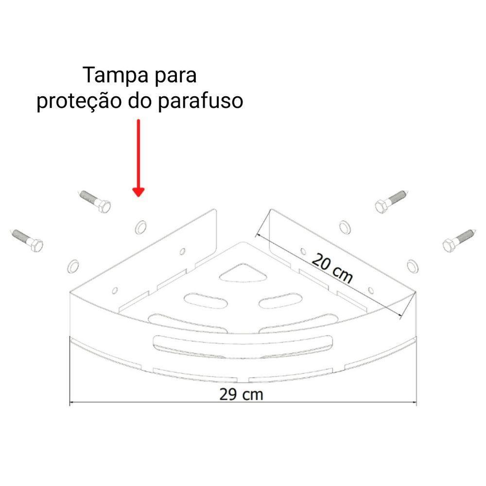 Prateleira De Canto Para Quarto Inox Preto Fosco Multiuso - 2
