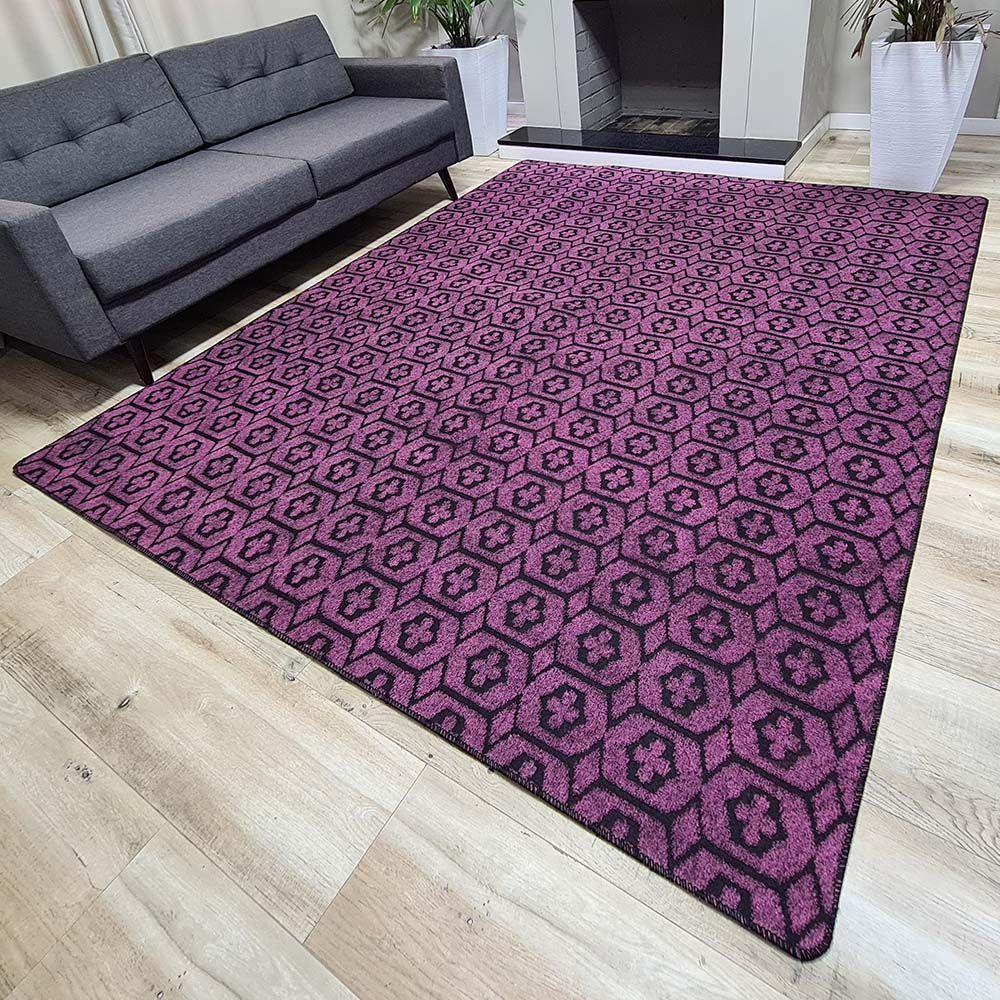 Tapete Carpete Sala Quarto Elegante Geométrico 2,00 X 2,50 Titulos Cor Rosa - 3