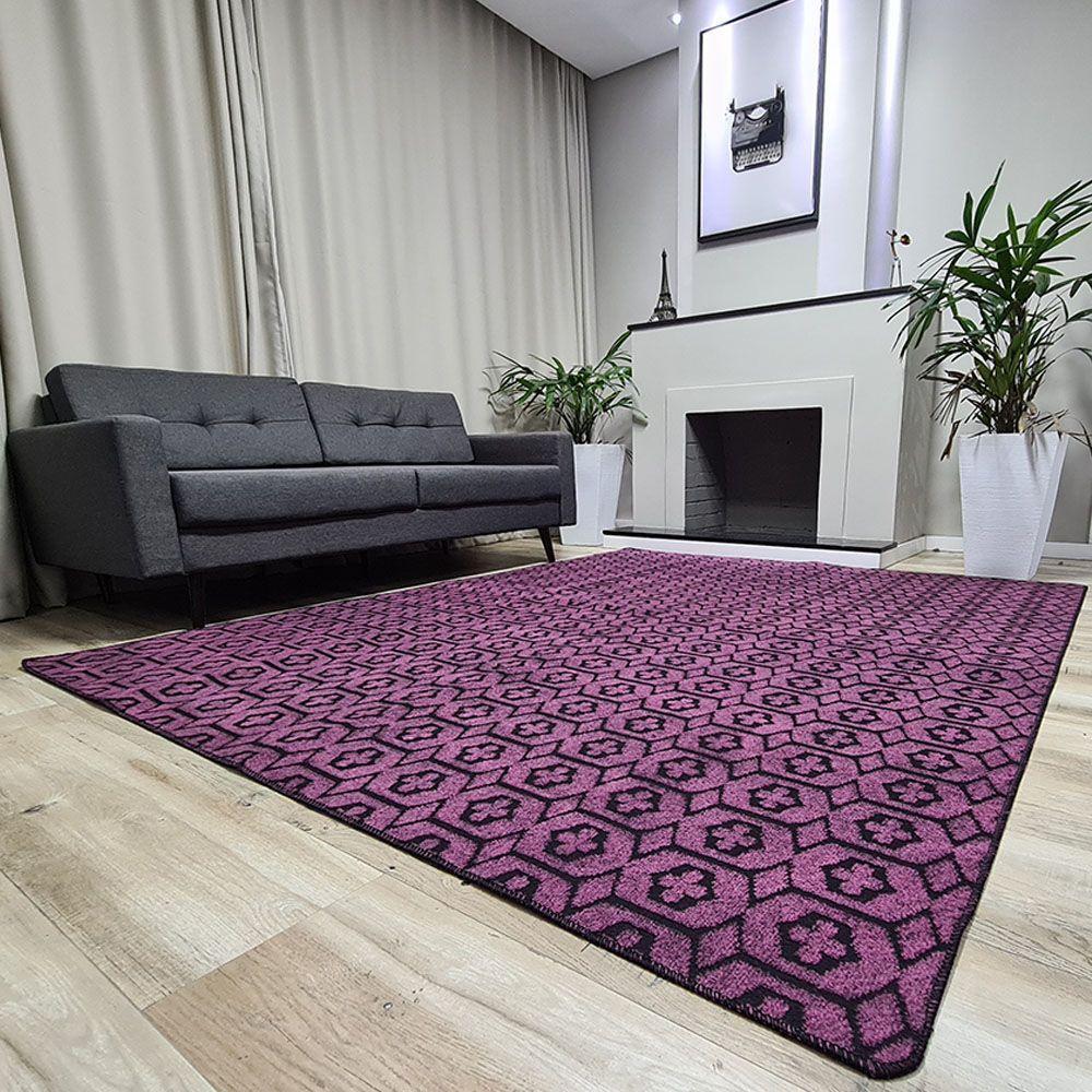 Tapete Carpete Sala Quarto Elegante Geométrico 2,00 X 2,50 Titulos Cor Rosa - 5