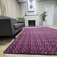 Tapete Carpete Sala Quarto Elegante Geométrico 2,00 X 2,50 Titulos Cor Rosa - 1