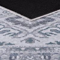 Tapete Sala Quarto Funcional Medalhão 1,50 X 2,00 Titulos Cinza/azul-55 - 3