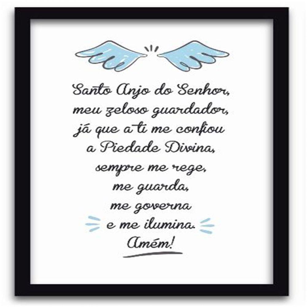 Conjunto Quadros Decorativos 2 Peças 40X60 Menino Anjo Titulo Moldura Preta - 4