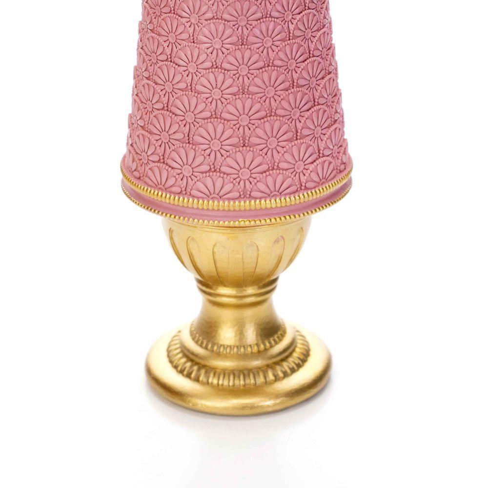 Árvore De Natal Em Resina Rosa E Dourado 45Cm - 3