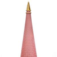 Árvore De Natal Em Resina Rosa E Dourado 45Cm