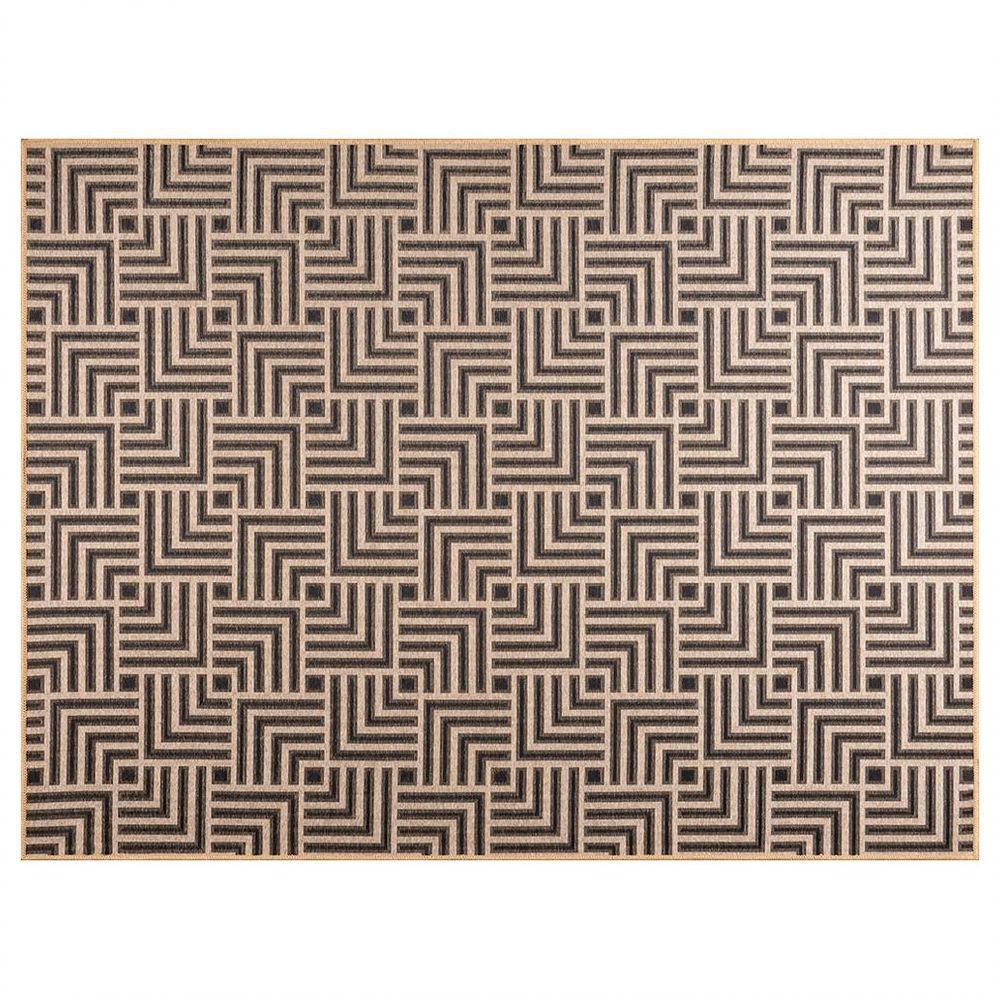 Tapete Sala Quarto Funcional Tabuleiro 1,00 X 1,50 Titulos Bege-72 - 5