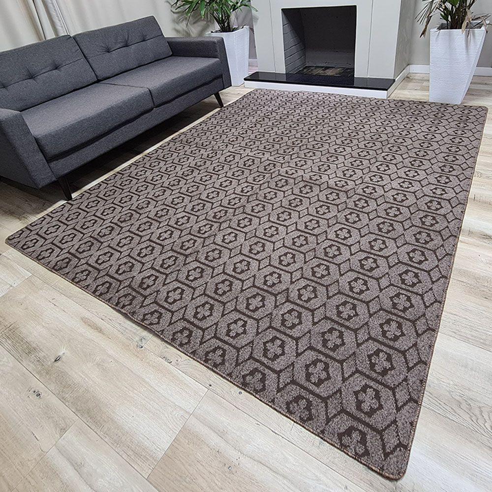 Tapete Carpete Sala Quarto Elegante Geométrico 1,50 X 2,00 Titulos Cor Marrom - 3